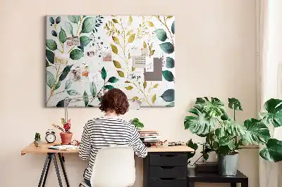 Bilder-Korktafel mit Pflanzen- und Blättermuster