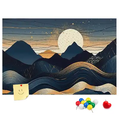 Bedruckte Korkplatte Sonnenuntergang Landschaft