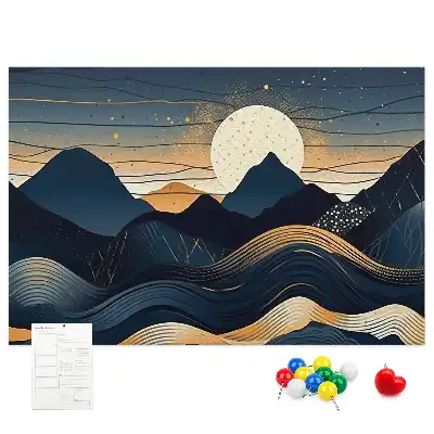Bedruckte Korkplatte Sonnenuntergang Landschaft