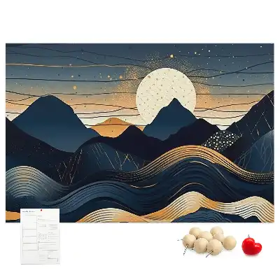 Bedruckte Korkplatte Sonnenuntergang Landschaft