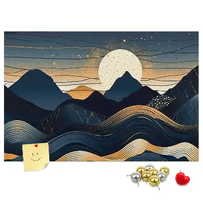Bedruckte Korkplatte Sonnenuntergang Landschaft