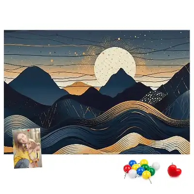 Bedruckte Korkplatte Sonnenuntergang Landschaft