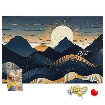 Bedruckte Korkplatte Sonnenuntergang Landschaft