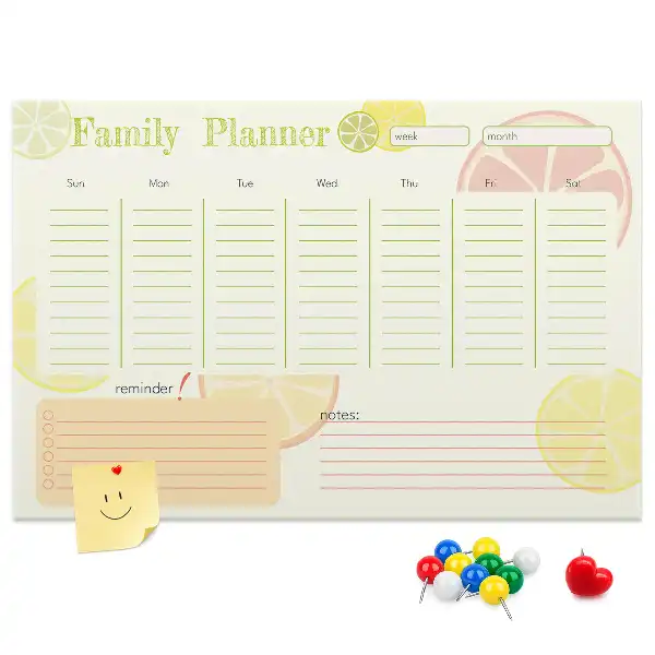 Bedruckte Korkplatte Familienplaner