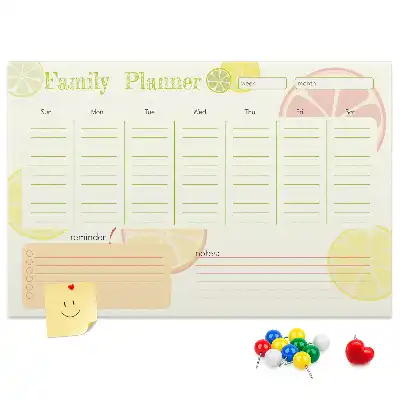 Bedruckte Korkplatte Familienplaner