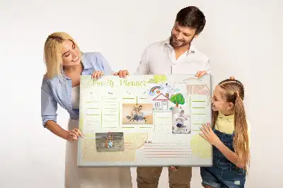 Bedruckte Korkplatte Familienplaner