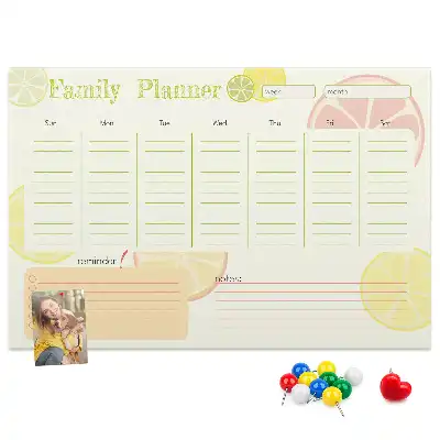 Bedruckte Korkplatte Familienplaner