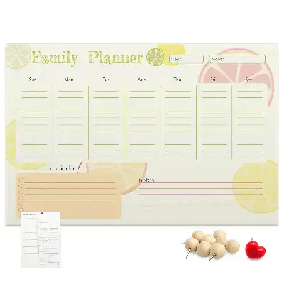Bedruckte Korkplatte Familienplaner