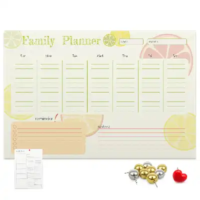 Bedruckte Korkplatte Familienplaner