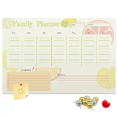 Bedruckte Korkplatte Familienplaner