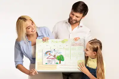 Bedruckte Korkplatte Familienplaner