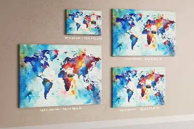 Korktafel mit Weltkarten-Motiv