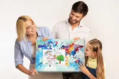 Korktafel mit Weltkarten-Motiv