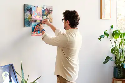 Kork-Pinnwand mit Aquarellkarten-Motiv