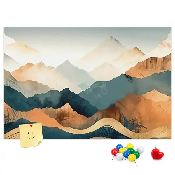 Bedruckte Korkplatte Berge Landschaft