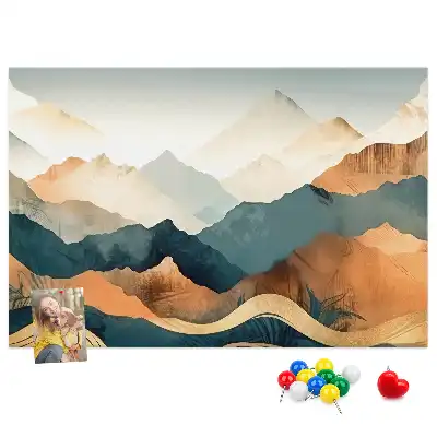 Bedruckte Korkplatte Berge Landschaft