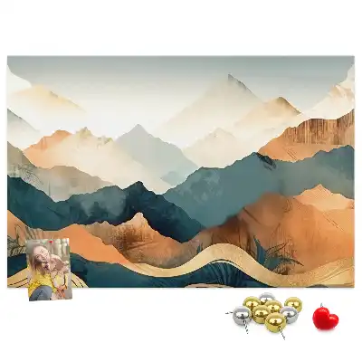 Bedruckte Korkplatte Berge Landschaft