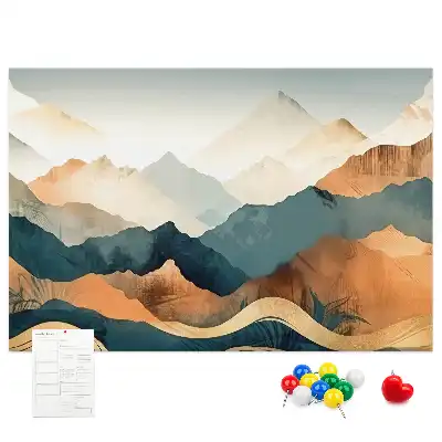 Bedruckte Korkplatte Berge Landschaft