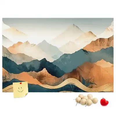 Bedruckte Korkplatte Berge Landschaft