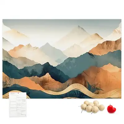 Bedruckte Korkplatte Berge Landschaft