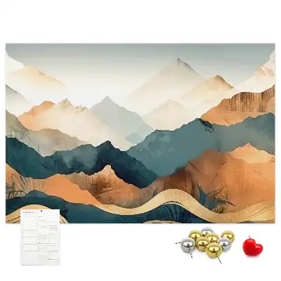 Bedruckte Korkplatte Berge Landschaft