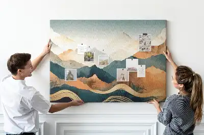 Bedruckte Korkplatte Berge Landschaft