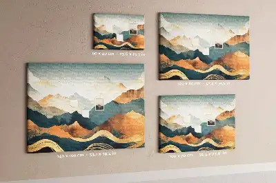 Bedruckte Korkplatte Berge Landschaft
