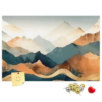 Bedruckte Korkplatte Berge Landschaft