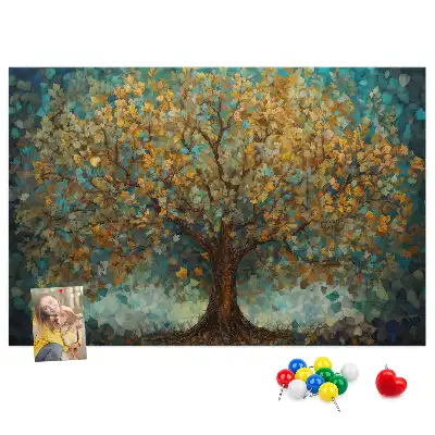 Bilder-Korktafel Mosaikbaum