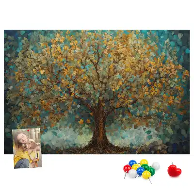 Bilder-Korktafel Mosaikbaum