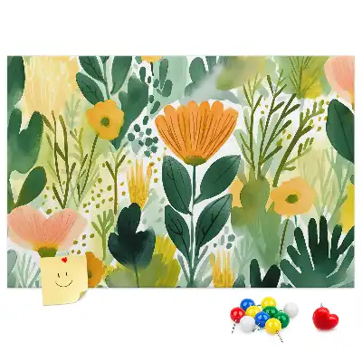 Bedruckte Korkplatte Aquarell Blumen