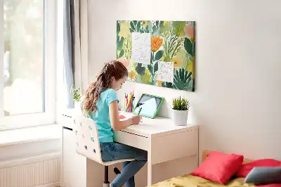 Bedruckte Korkplatte mit Aquarell-Blumenmotiv
