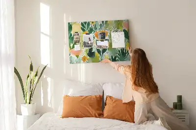 Bedruckte Korkplatte mit Aquarell-Blumenmotiv