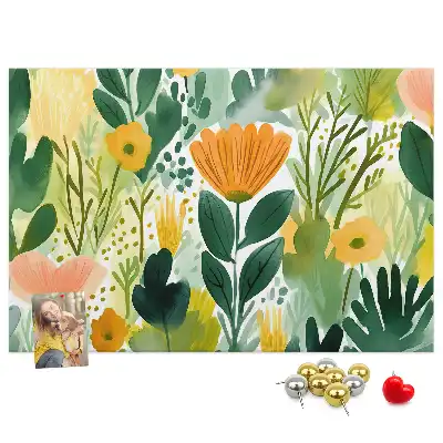 Bedruckte Korkplatte Aquarell Blumen