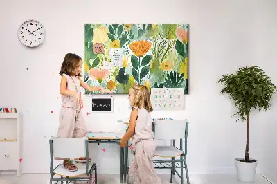 Bedruckte Korkplatte mit Aquarell-Blumenmotiv