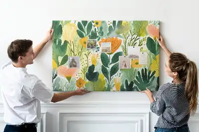 Bedruckte Korkplatte mit Aquarell-Blumenmotiv