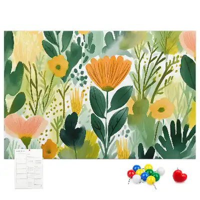 Bedruckte Korkplatte mit Aquarell-Blumenmotiv