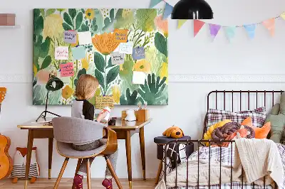 Bedruckte Korkplatte mit Aquarell-Blumenmotiv