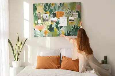 Bedruckte Korkplatte mit Aquarell-Blumenmotiv
