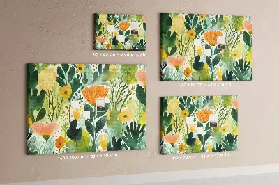 Bedruckte Korkplatte mit Aquarell-Blumenmotiv
