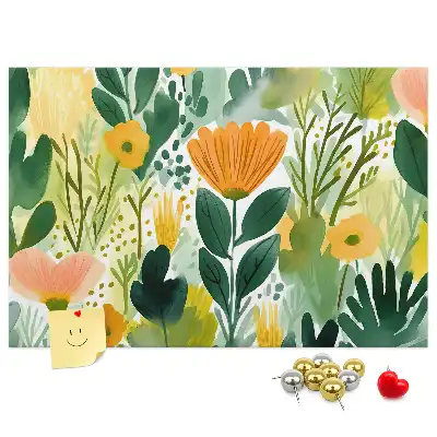 Bedruckte Korkplatte Aquarell Blumen