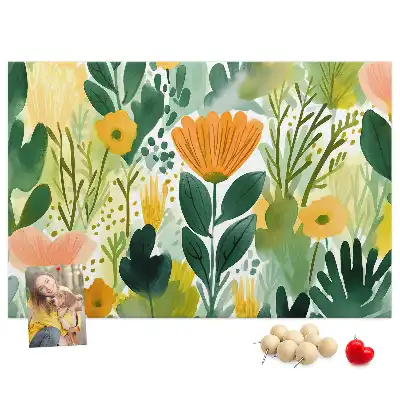Bedruckte Korkplatte Aquarell Blumen