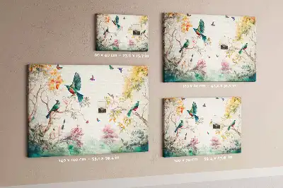 Kork Pinnwand Blumen Vögel Natur