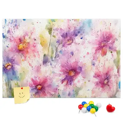 Bilder-Korktafel Gemalte Blumen