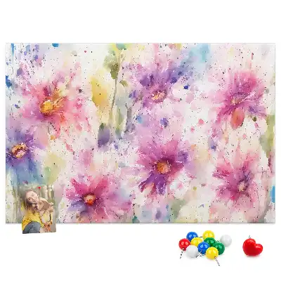Bilder-Korktafel Gemalte Blumen
