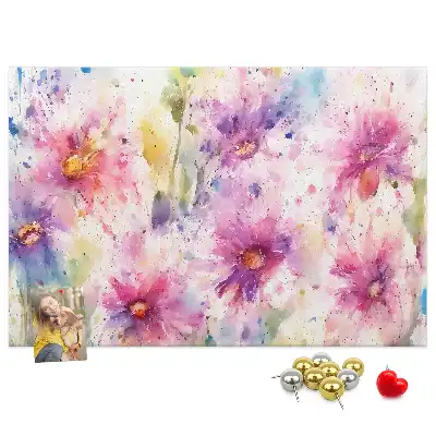 Bilder-Korktafel Gemalte Blumen