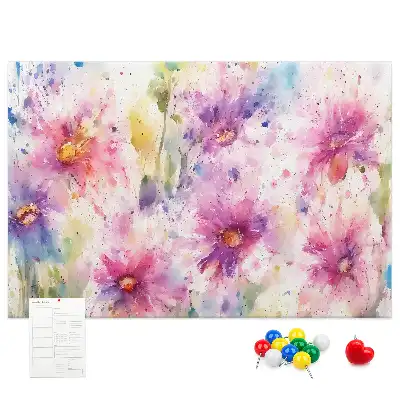 Bilder-Korktafel Gemalte Blumen