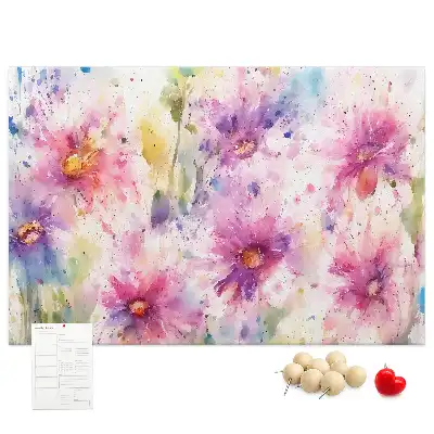 Bilder-Korktafel Gemalte Blumen