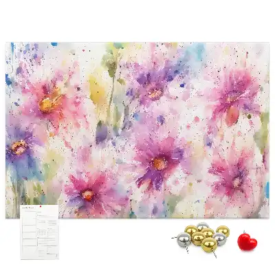 Bilder-Korktafel Gemalte Blumen