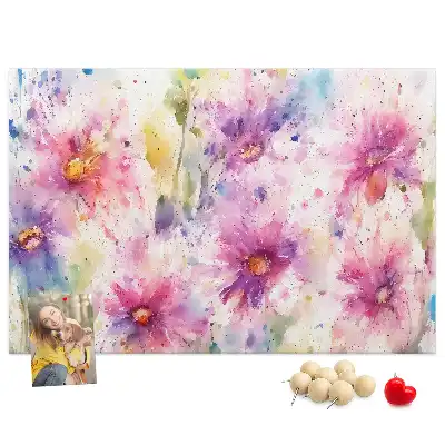 Bilder-Korktafel Gemalte Blumen
